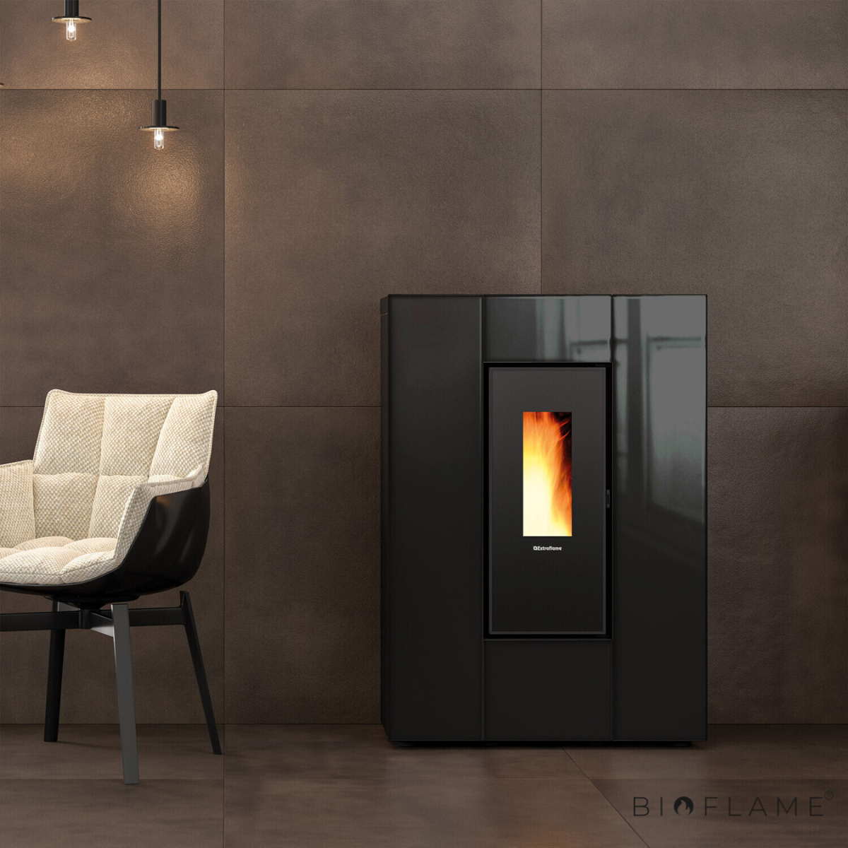 SALAMANDRA A PELLETS CANALIZÁVEL - NORDICA EXTRAFLAME MARILENA PLUS