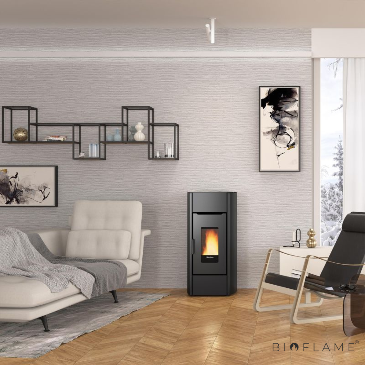 SALAMANDRA A PELLETS CANALIZÁVEL - NORDICA EXTRAFLAME MIRKA PLUS