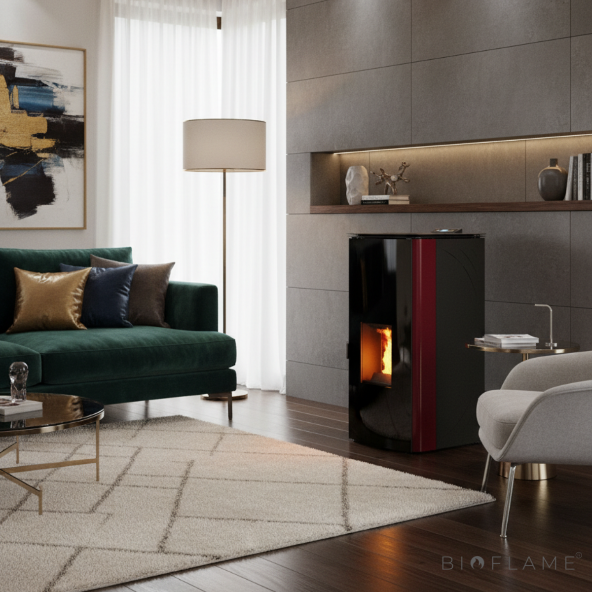 SALAMANDRA A PELLETS PARA AQUECIMENTO CENTRAL - ARTEL IDRO DOUBLE DOOR