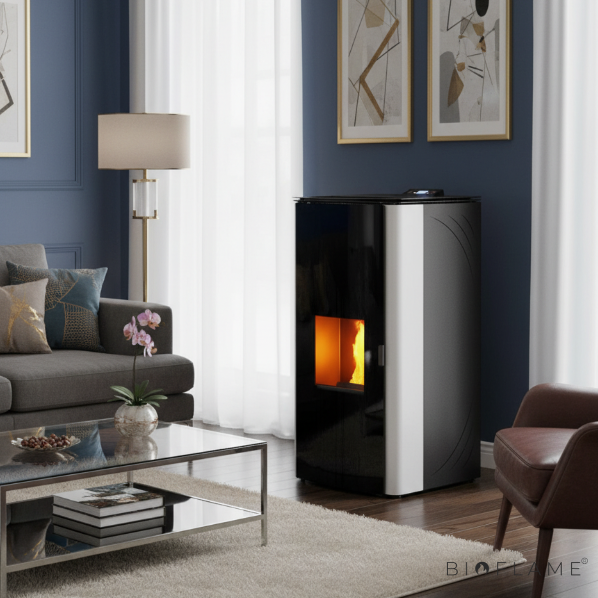 SALAMANDRA A PELLETS PARA AQUECIMENTO CENTRAL - ARTEL IDRO DOUBLE DOOR