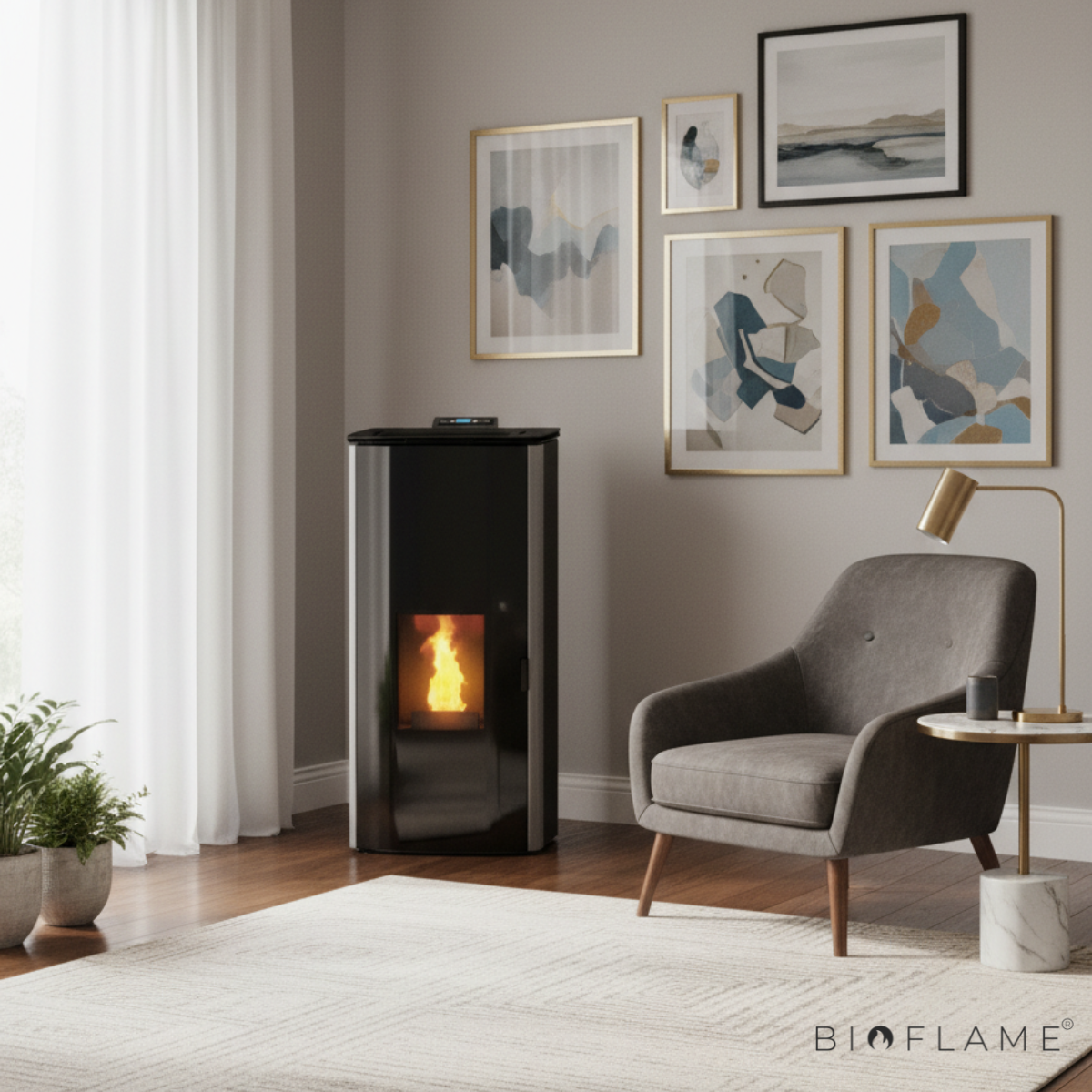 SALAMANDRA A PELLETS PARA AQUECIMENTO CENTRAL - ARTEL IDRO DOUBLE DOOR