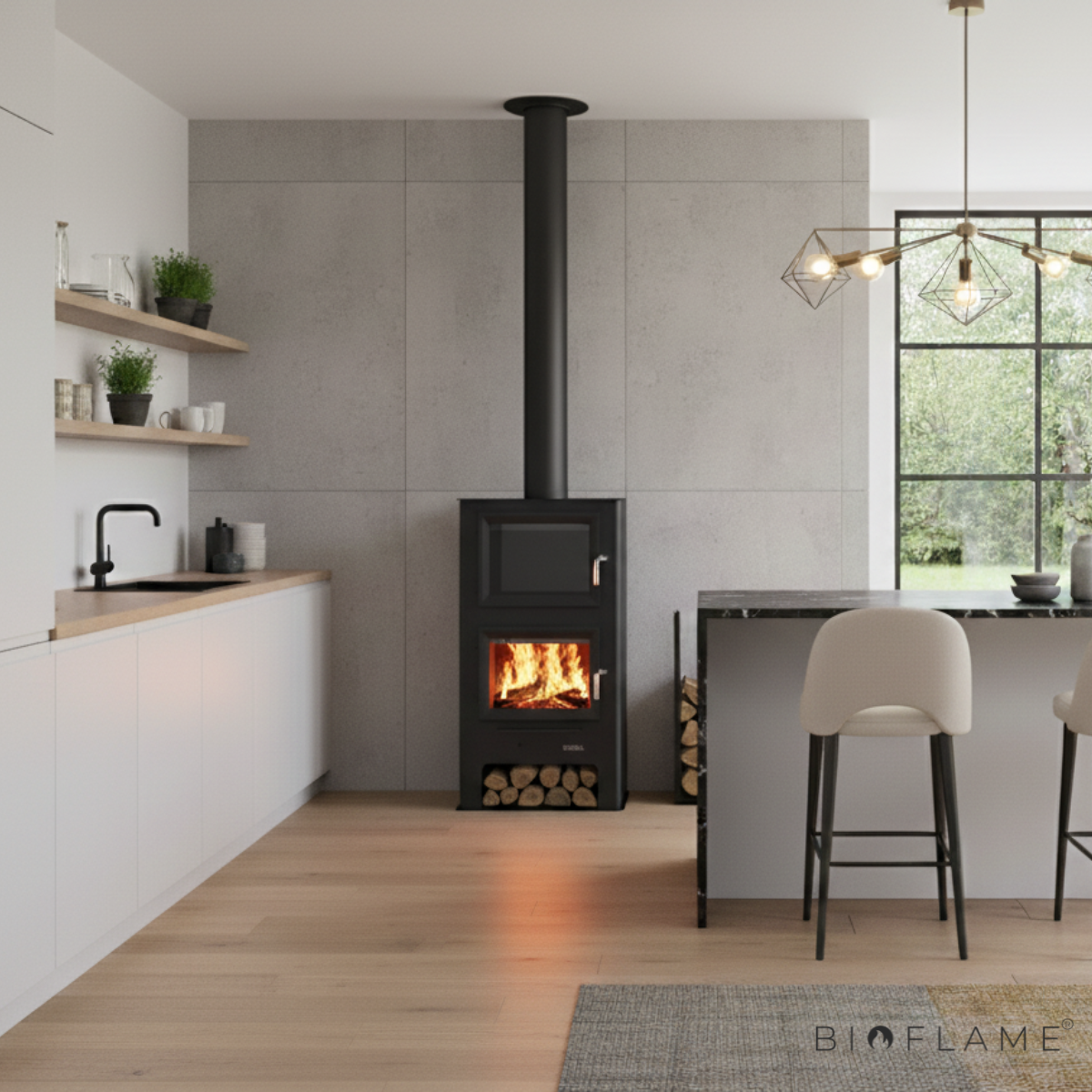 SALAMANDRA A LENHA - BOREAL ECO200H COM FORNO