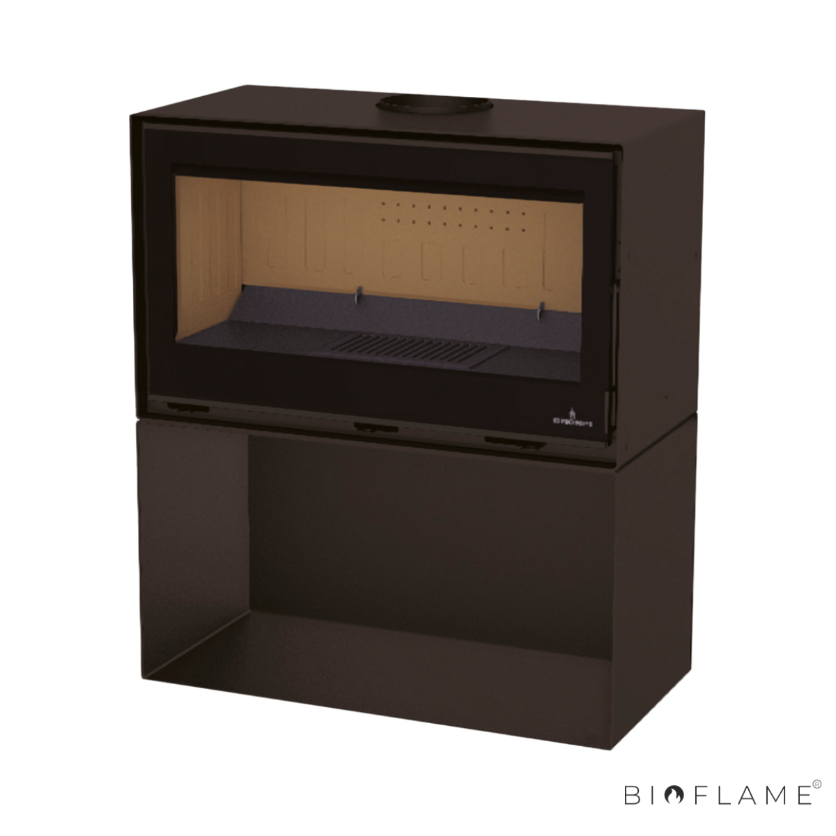 SALAMANDRA A LENHA - BRONPI CAIRO 70 BOX COM LENHEIRO