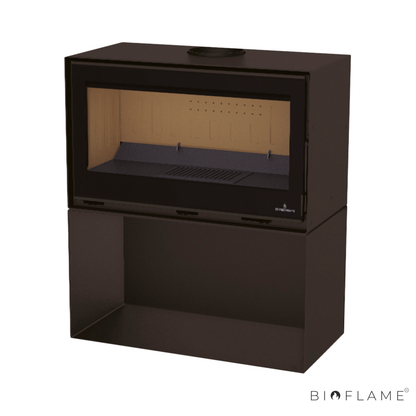 SALAMANDRA A LENHA - BRONPI CAIRO 70 BOX COM LENHEIRO