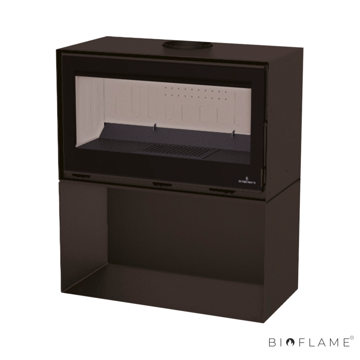 SALAMANDRA A LENHA - BRONPI CAIRO 70 BOX COM LENHEIRO