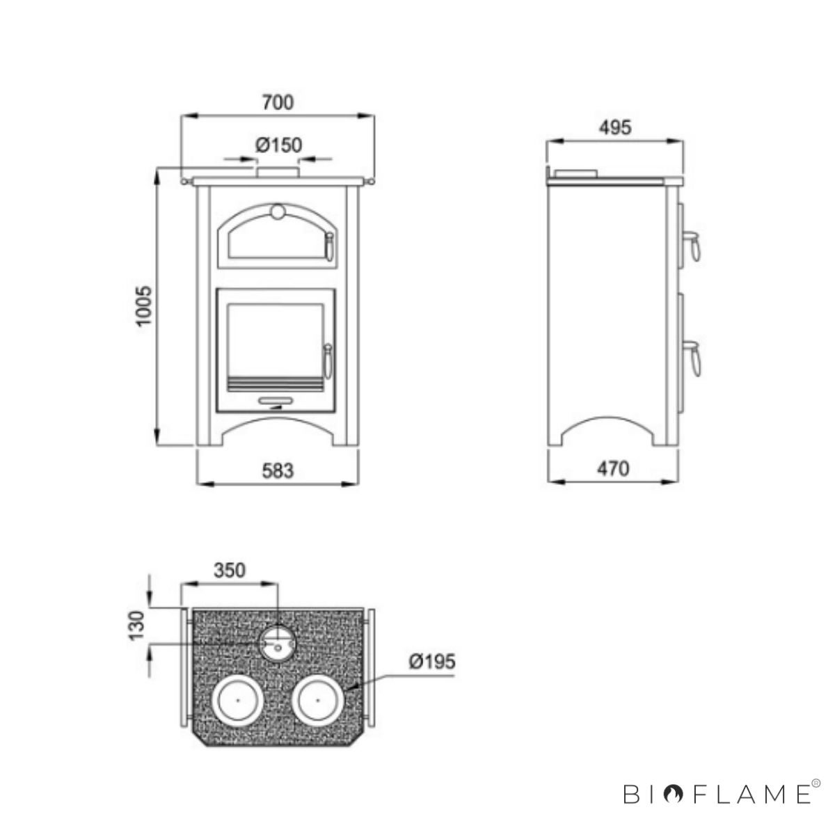 SALAMANDRA A LENHA - BRONPI MONZA COM FORNO