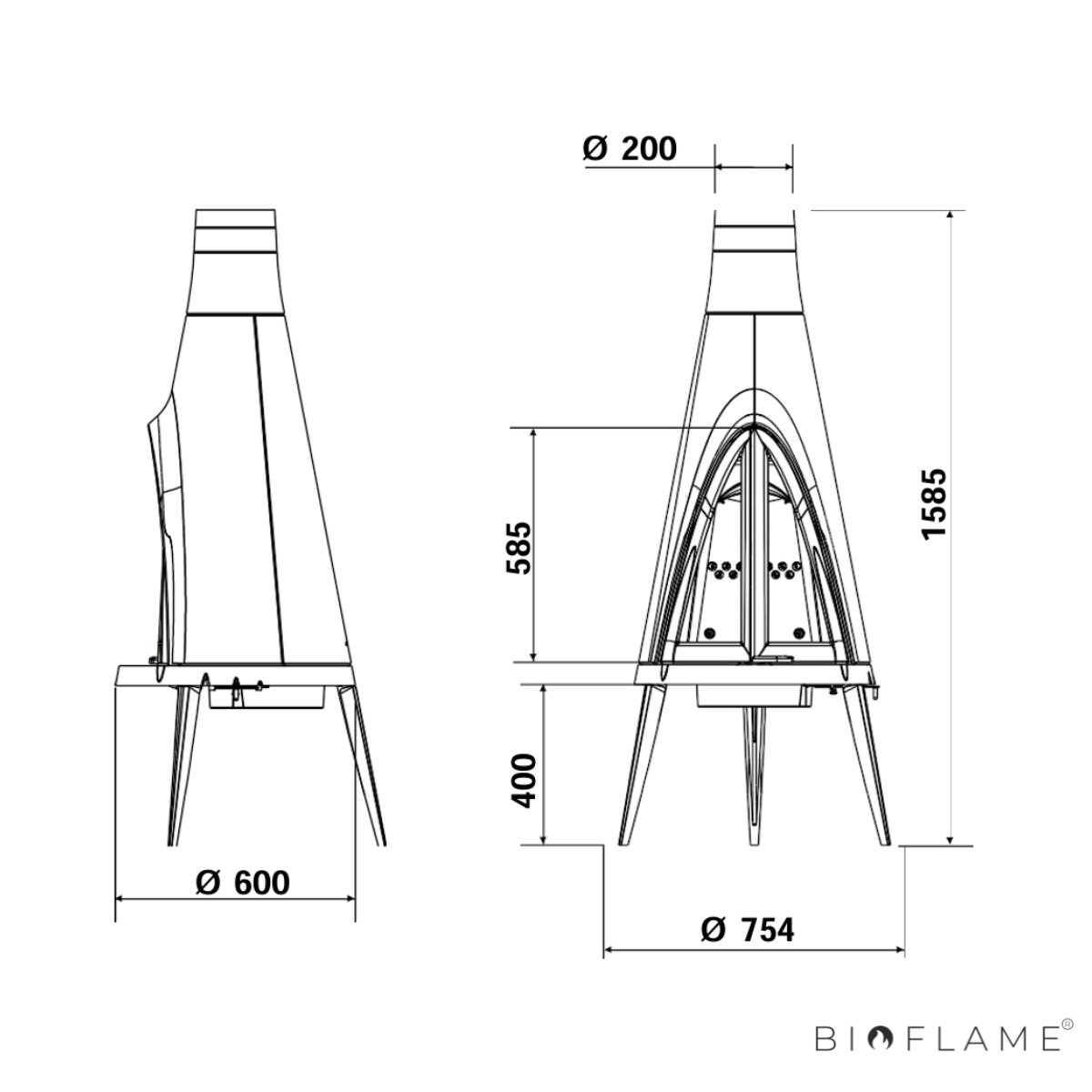 SALAMANDRA A LENHA EM FERRO FUNDIDO – INVICTA TIPI 
