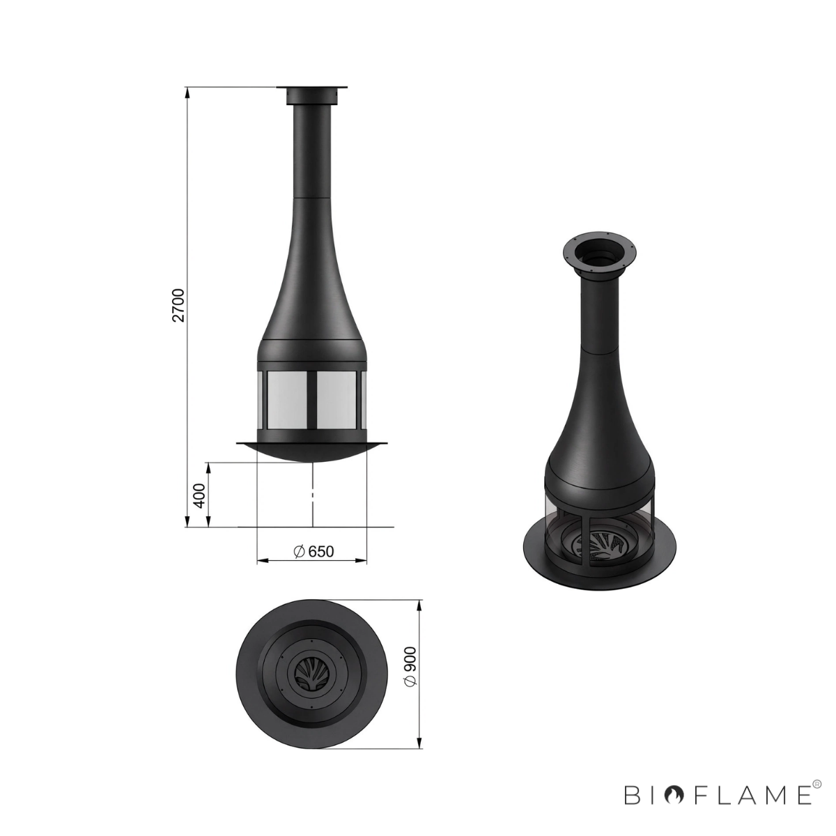 SALAMANDRA SUSPENSA A LENHA - CL DESIGN GEMA