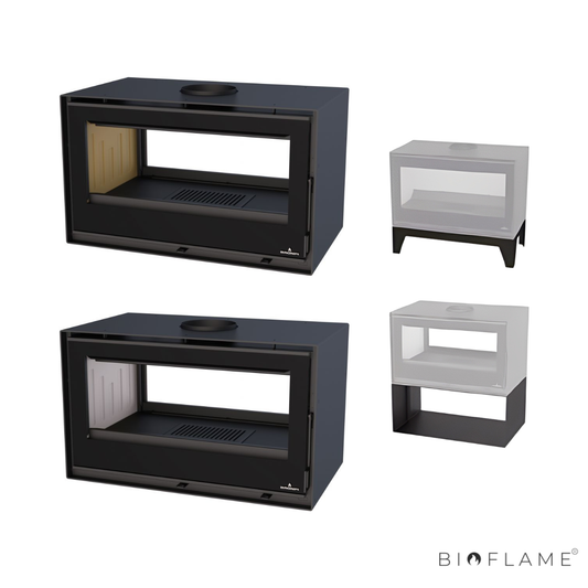SALAMANDRA A LENHA - BRONPI CAIRO 90 BOX DUPLA FACE