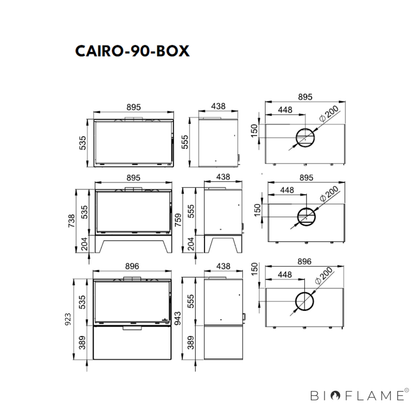 SALAMANDRA A LENHA - BRONPI CAIRO 90 BOX