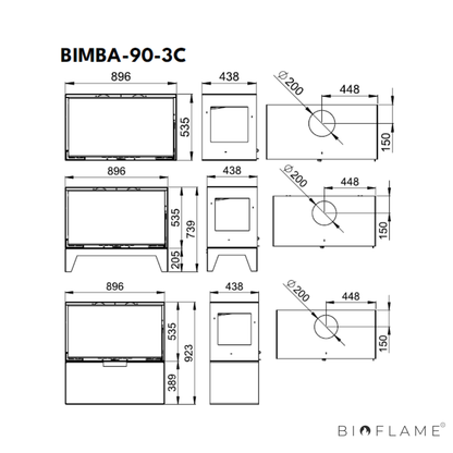 SALAMANDRA A LENHA COM VENTILAÇÃO - BRONPI BIMBA 90 3C