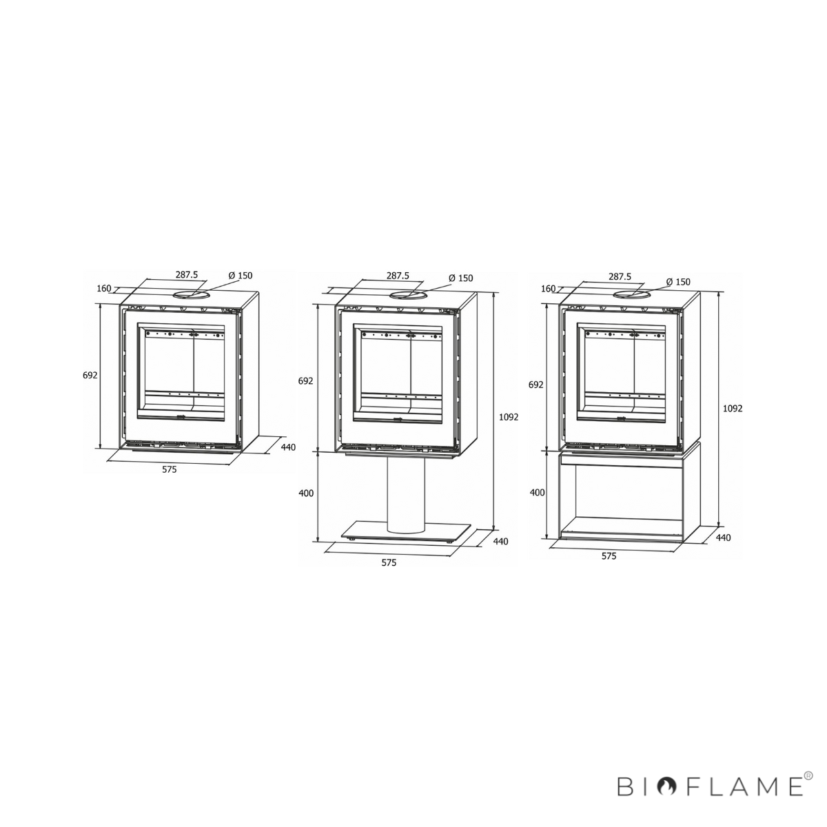 SALAMANDRA A LENHA - ADF CLARE 60 VT
