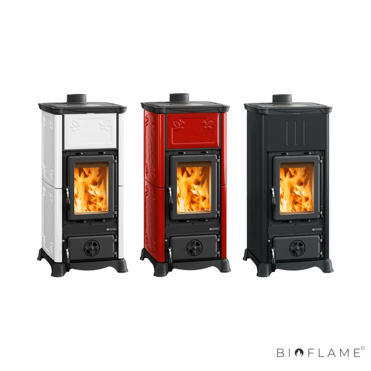 SALAMANDRA A LENHA EM FERRO FUNDIDO - NORDICA EXTRAFLAME EMILIANA