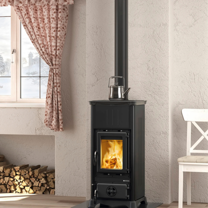 SALAMANDRA A LENHA EM FERRO FUNDIDO - NORDICA EXTRAFLAME EMILIANA