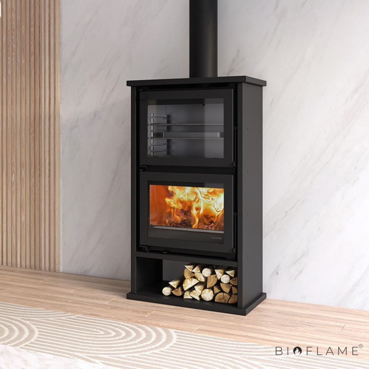 SALAMANDRA A LENHA - SOLZAIMA M12F ECO COM FORNO