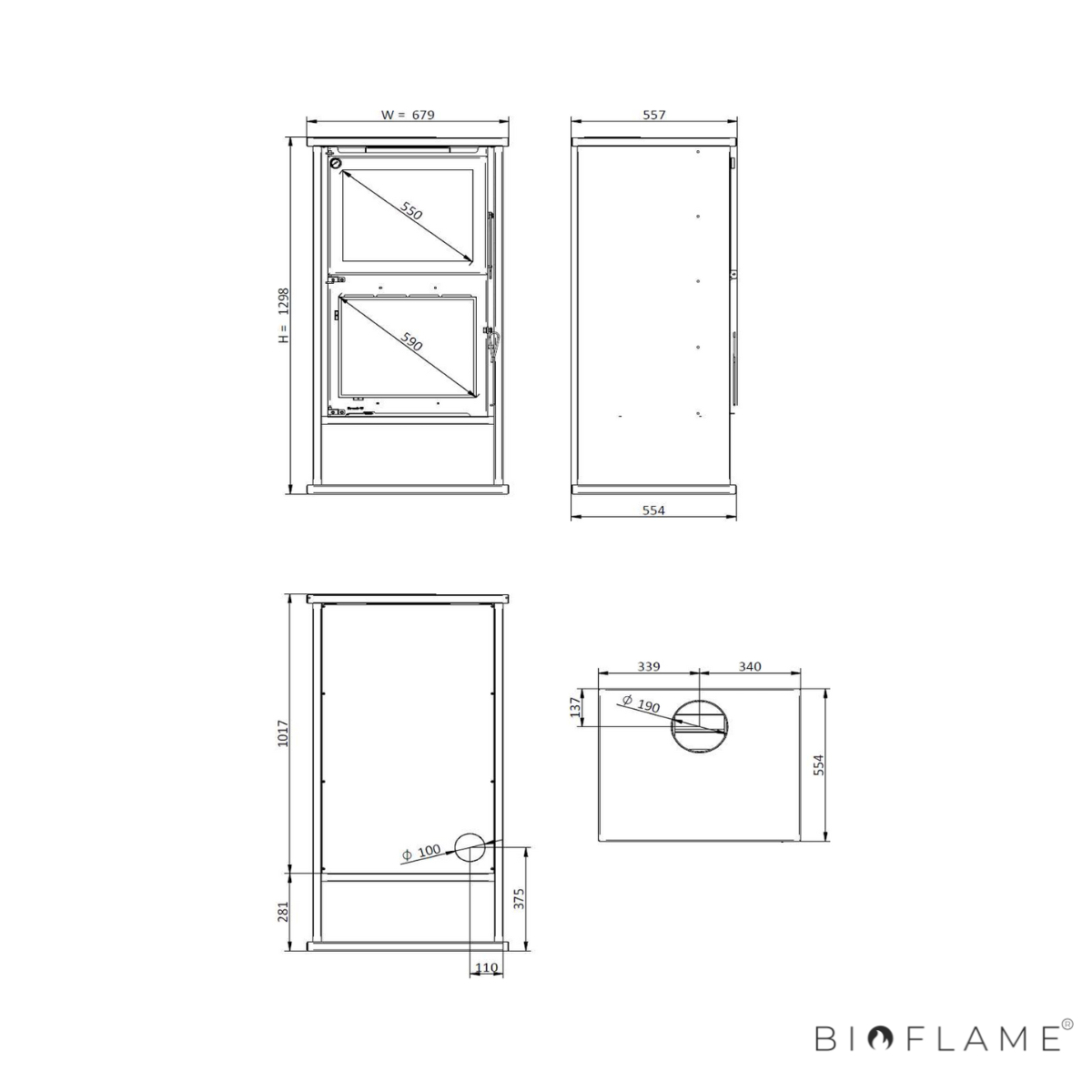 SALAMANDRA A LENHA - SOLZAIMA M12F ECO COM FORNO