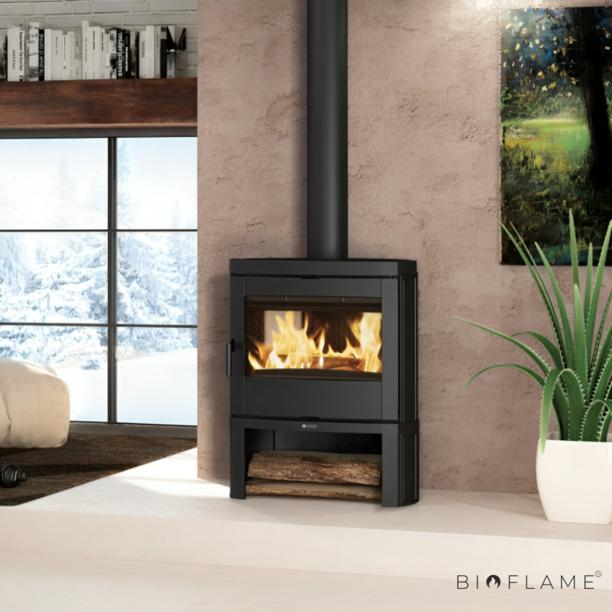 SALAMANDRA A LENHA EM FERRO FUNDIDO - NORDICA EXTRAFLAME JENNIFER