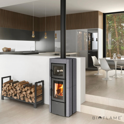 SALAMANDRA A LENHA EM FERRO FUNDIDO - NORDICA EXTRAFLAME ESTER FORNO