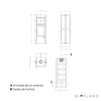 SALAMANDRA A LENHA EM FERRO FUNDIDO - NORDICA EXTRAFLAME ESTER FORNO