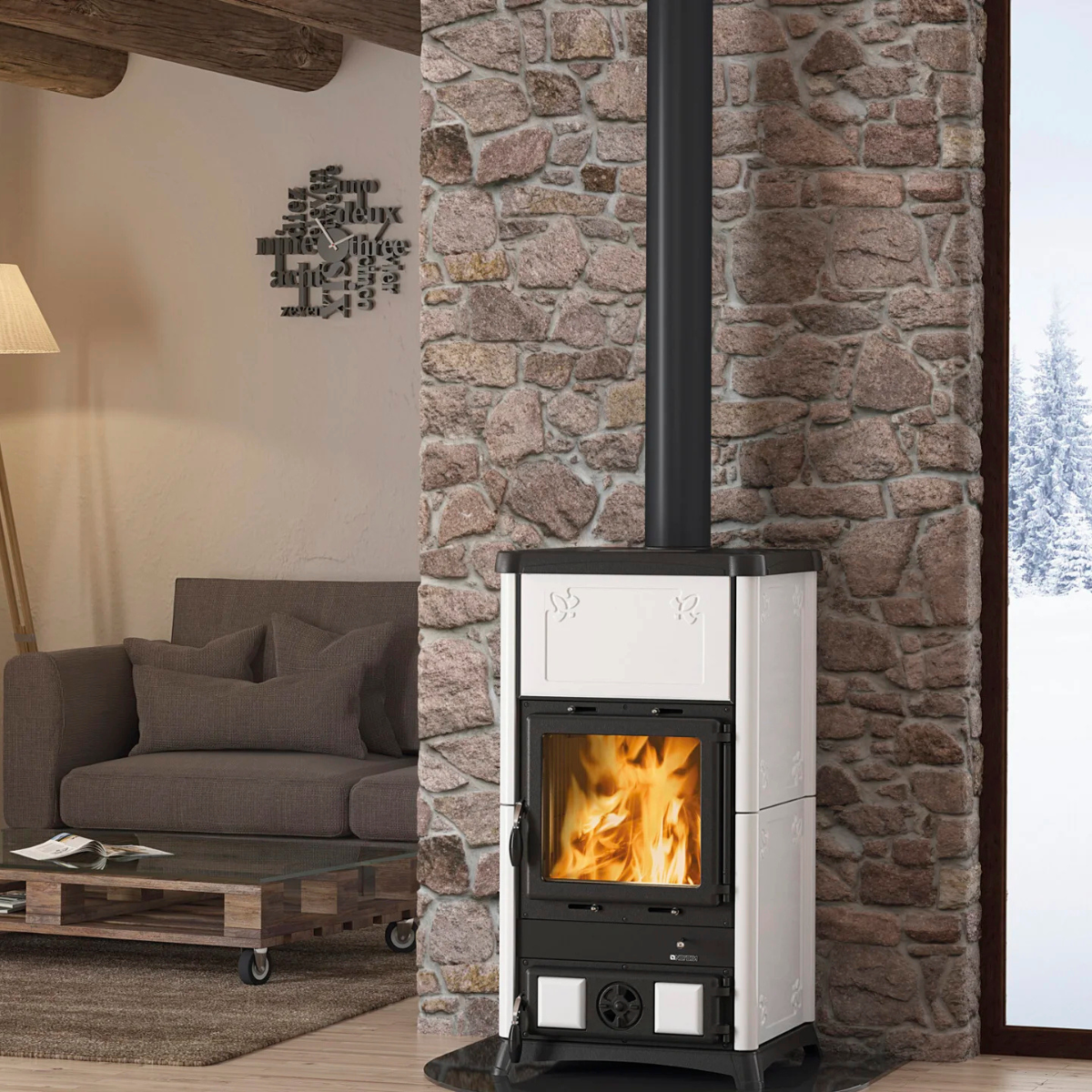 SALAMANDRA A LENHA EM FERRO FUNDIDO - NORDICA EXTRAFLAME FEDORA