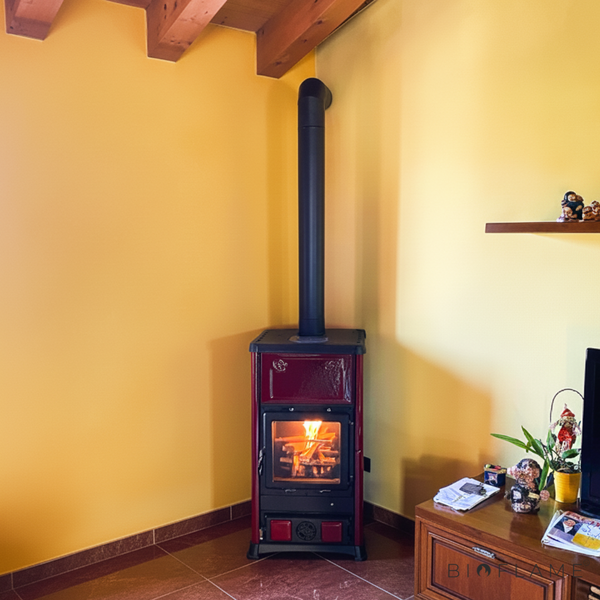 SALAMANDRA A LENHA EM FERRO FUNDIDO - NORDICA EXTRAFLAME FEDORA