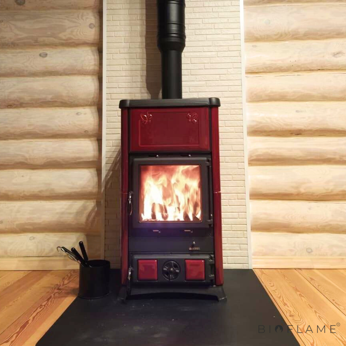 SALAMANDRA A LENHA EM FERRO FUNDIDO - NORDICA EXTRAFLAME FEDORA
