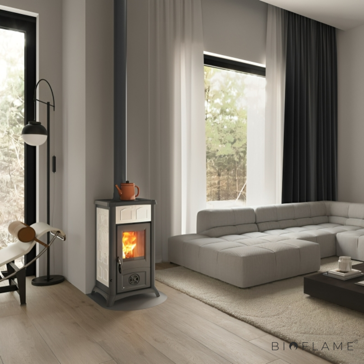SALAMANDRA A LENHA EM FERRO FUNDIDO - NORDICA EXTRAFLAME GEMMA