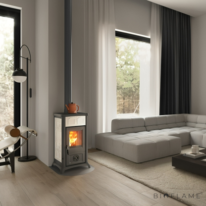SALAMANDRA A LENHA EM FERRO FUNDIDO - NORDICA EXTRAFLAME GEMMA