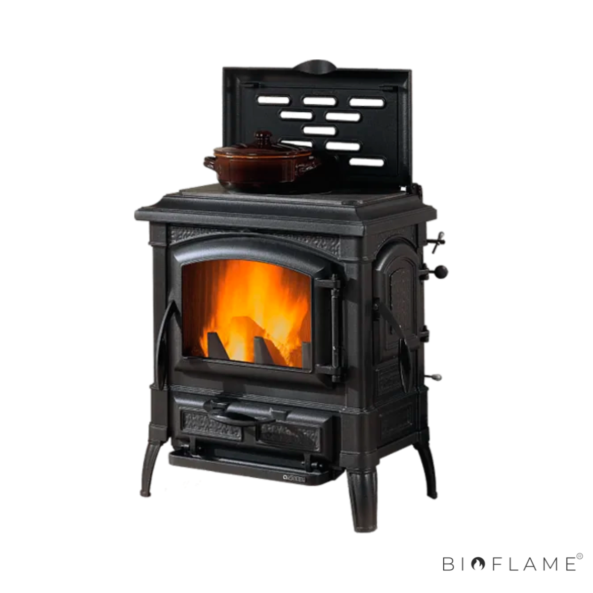 SALAMANDRA A LENHA EM FERRO FUNDIDO - NORDICA EXTRAFLAME ISETTA CON CERCHI