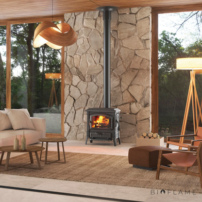 SALAMANDRA A LENHA EM FERRO FUNDIDO - NORDICA EXTRAFLAME ISETTA EVO