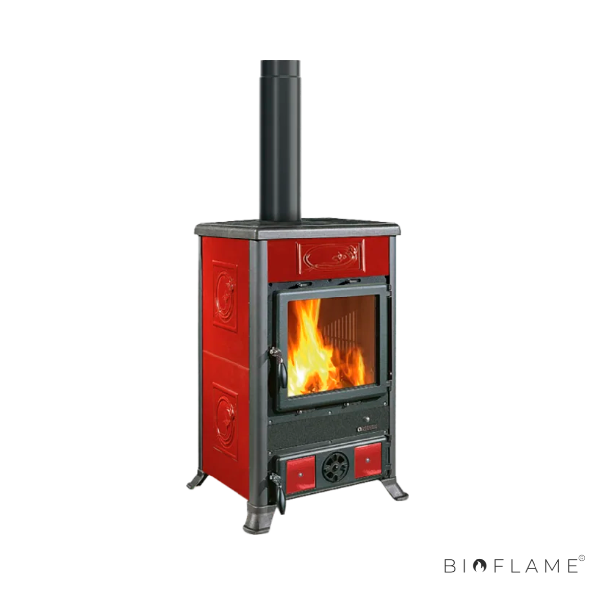 SALAMANDRA A LENHA EM FERRO FUNDIDO - NORDICA EXTRAFLAME ROSSELLA R1 BII