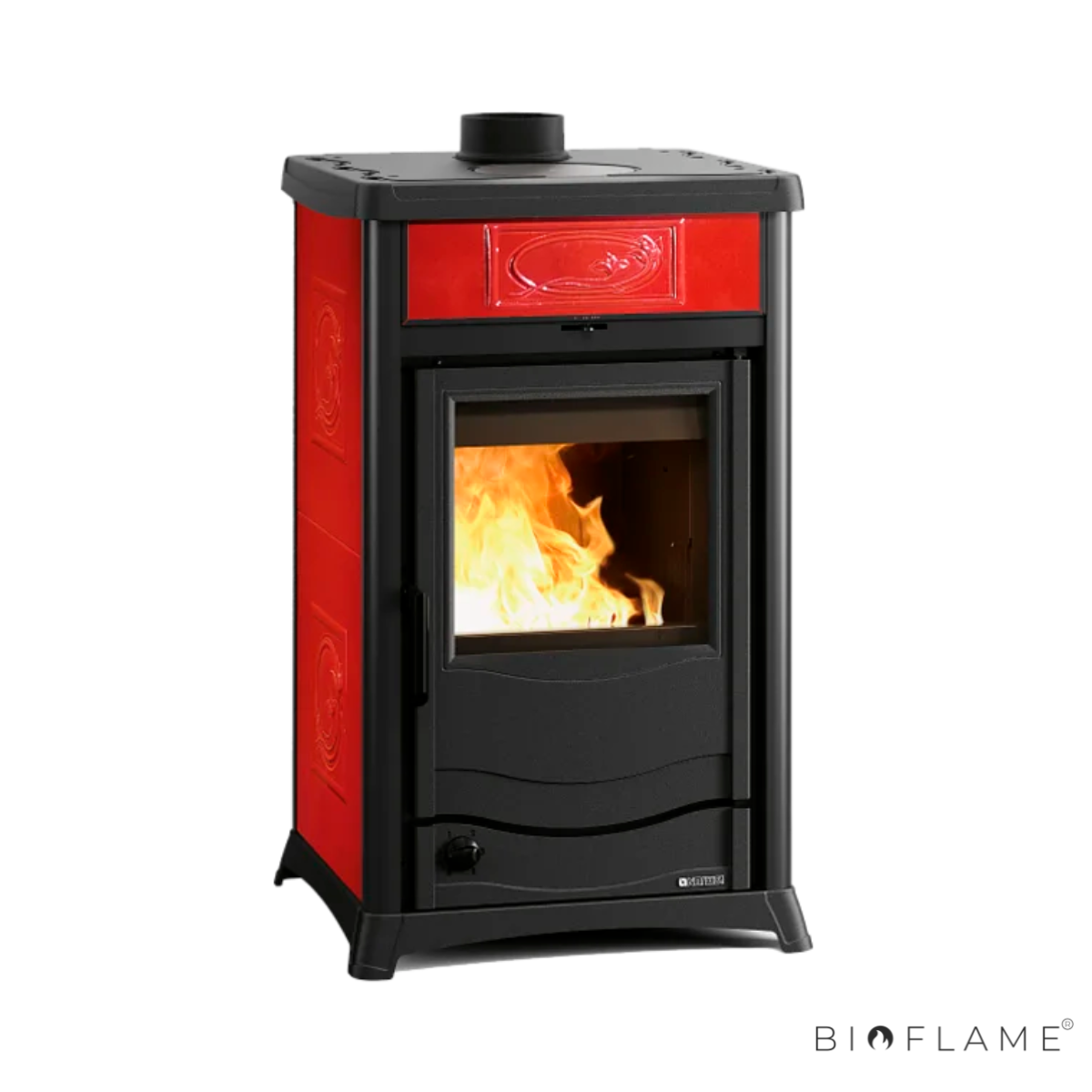 SALAMANDRA A LENHA PARA AQUECEMENTO CENTRAL - NORDICA EXTRAFLAME TERMOROSSELLA PLUS EVO DSA 4.0
