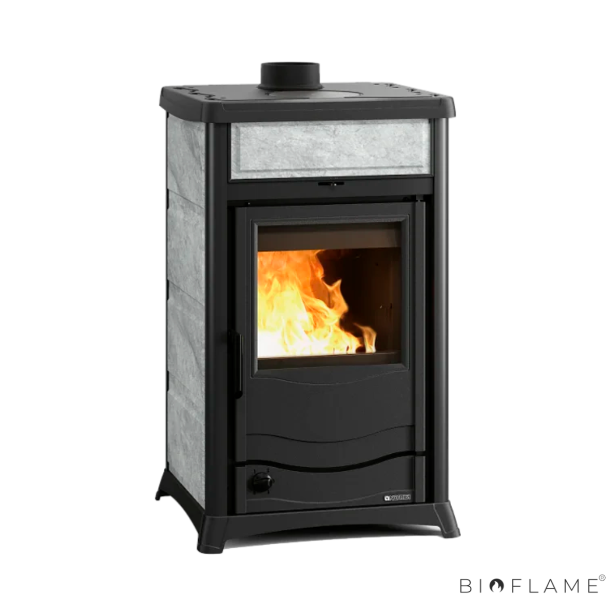 SALAMANDRA A LENHA PARA AQUECEMENTO CENTRAL - NORDICA EXTRAFLAME TERMOROSSELLA PLUS EVO DSA 4.0