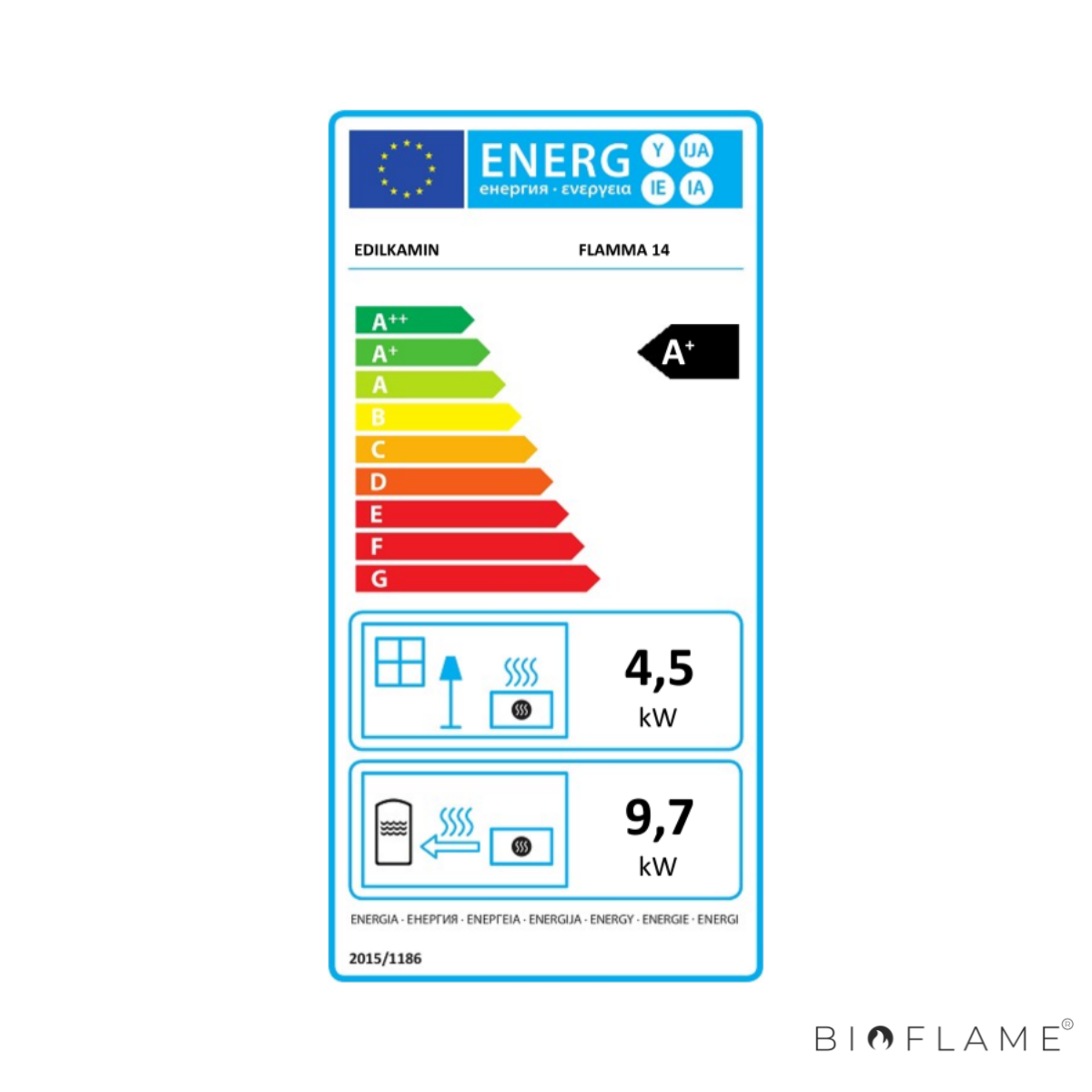SALAMANDRA A LENHA PARA AQUECIMENTO CENTRAL - EDILKAMIN FLAMMA 14 CERÂMICA