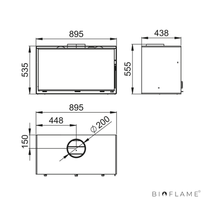 SALAMANDRA A LENHA - BRONPI CAIRO 90 BOX SUSPENSA