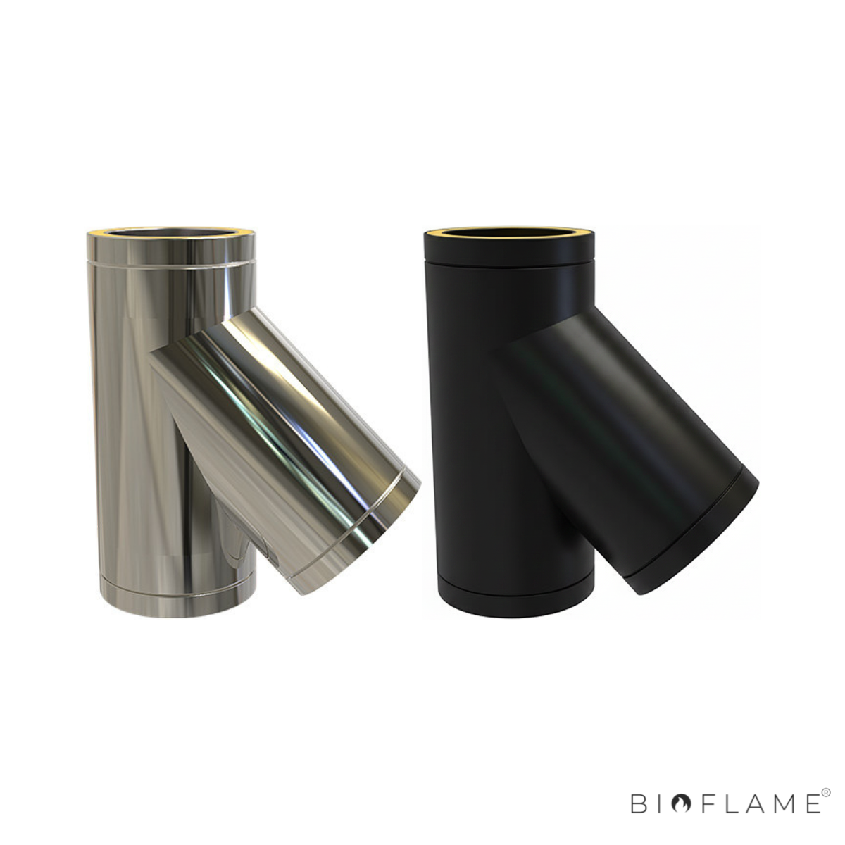 TÊ 135º INOX PAREDE DUPLA COM ABRAÇADEIRA - CONVESA