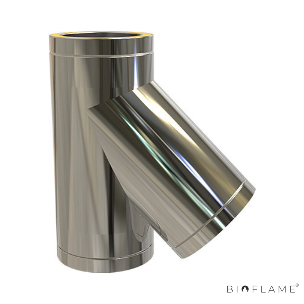 TÊ 135º INOX PAREDE DUPLA COM ABRAÇADEIRA - CONVESA
