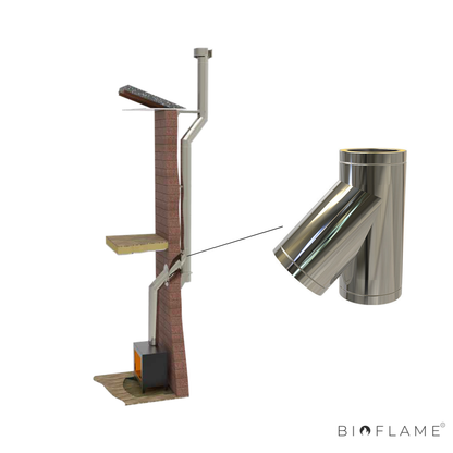 TÊ 135º INOX PAREDE DUPLA COM ABRAÇADEIRA - CONVESA