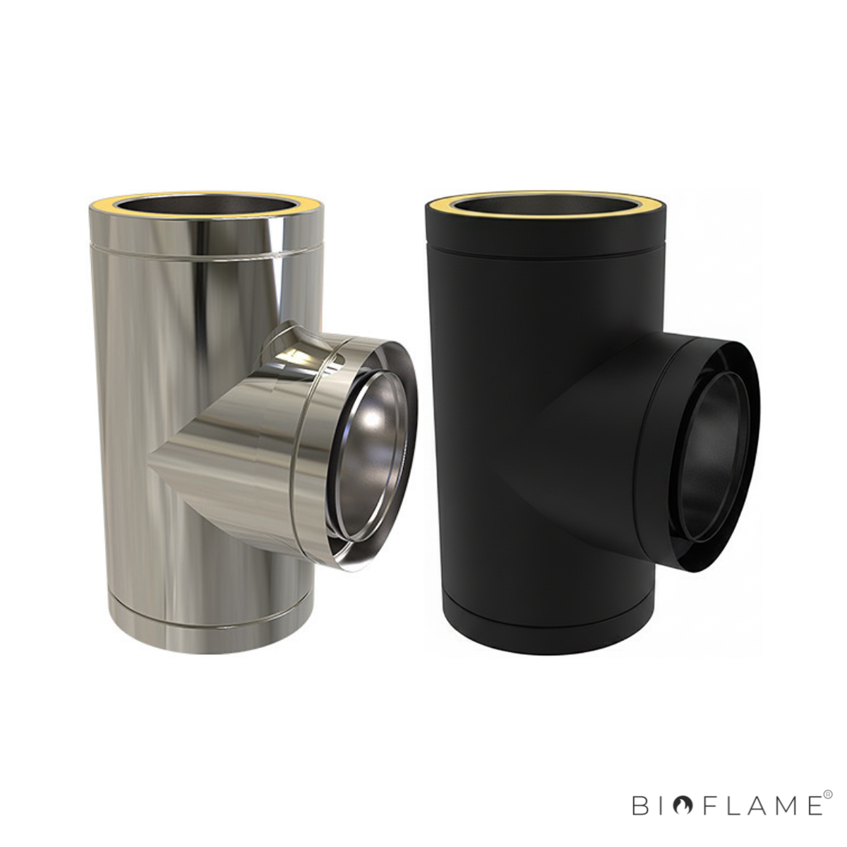 TÊ 90º INOX PAREDE DUPLA COM ABRAÇADEIRA - CONVESA