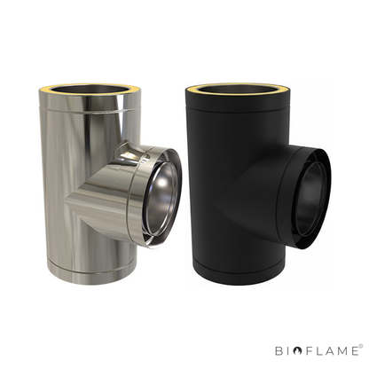 TÊ 90º INOX PAREDE DUPLA COM ABRAÇADEIRA - CONVESA