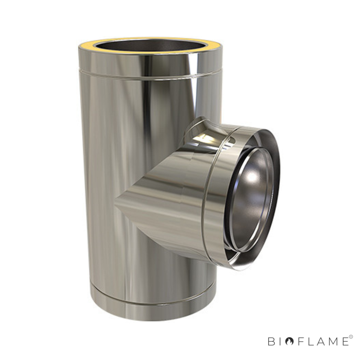 TÊ 90º INOX PAREDE DUPLA COM ABRAÇADEIRA - CONVESA