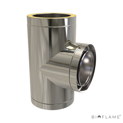 TÊ 90º INOX PAREDE DUPLA COM ABRAÇADEIRA - CONVESA