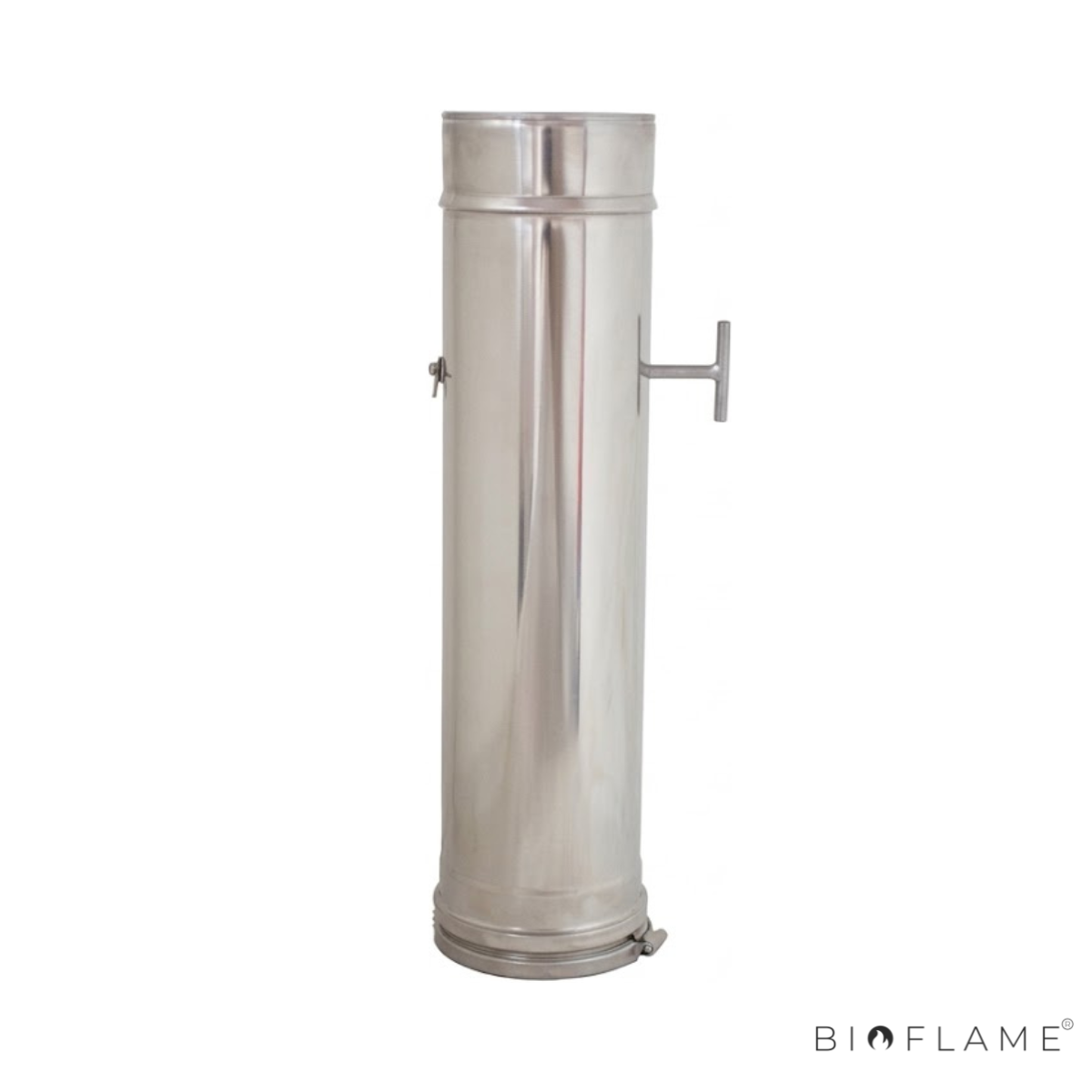 TUBO EM INOX COM REGISTO E ABRAÇADEIRA - VM CHAMINÉS ALFA