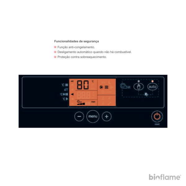 Função de segurança caldeira a lenha Thermasis Solaris chama invertida