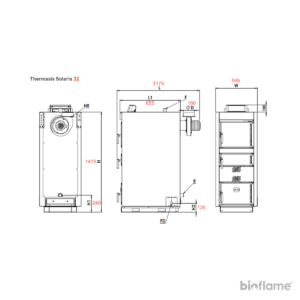 Desenho técnico caldeira a lenha Thermasis Solaris potência 32kW