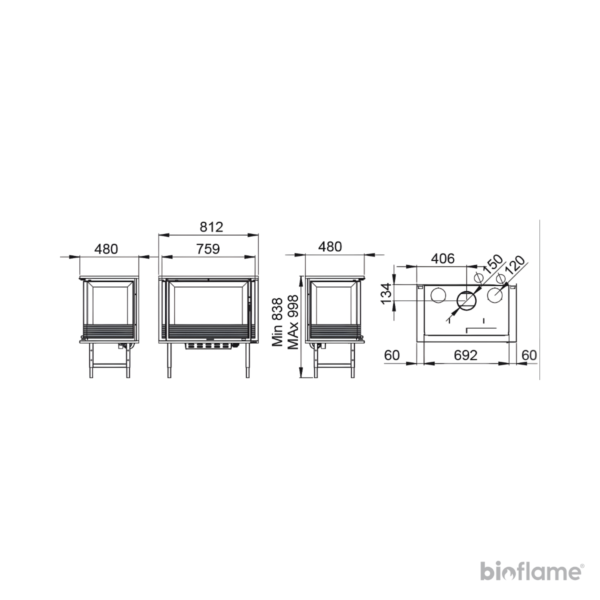 Este desenho técnico apresenta todas as dimensões e detalhes de construção do Recuperador de Calor a Lenha Paris 70 3C. Com ele, você pode planejar a instalação deste recuperador de forma precisa e eficiente, garantindo um ajuste perfeito ao seu ambiente. Conheça cada aspecto deste produto e desfrute do calor aconchegante e eficiente que ele proporciona à sua casa.