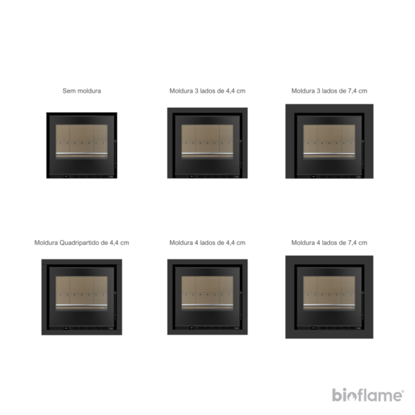 Comparação de molduras do Recuperador de Calor a Lenha Solzaima Hera Eco 60