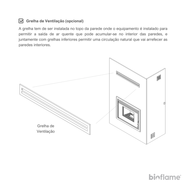 Grelha de ventilação opcional para o Recuperador de Calor a Pellets - Fogo Montanha Square D.