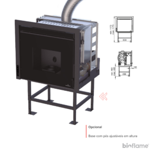 Base com pés ajustáveis para o Recuperador de Calor para Aquecimento Central a Pellets - BioBronpi Alpes Hydro.