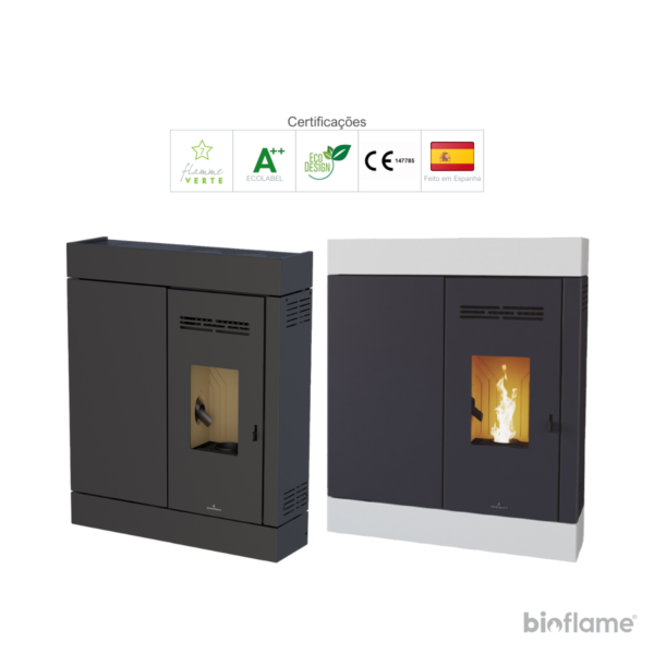 Certificações flamme verte 7 estrelas e ecodesign da Salamandra a Pellets Canalizável - Biobronpi Cira